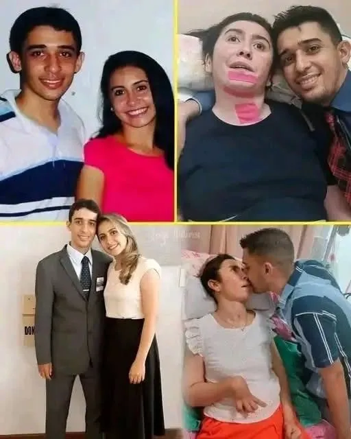 Persona sosteniendo la mano de su pareja hospitalizada como símbolo de apoyo, compañía y amor durante una enfermedad.